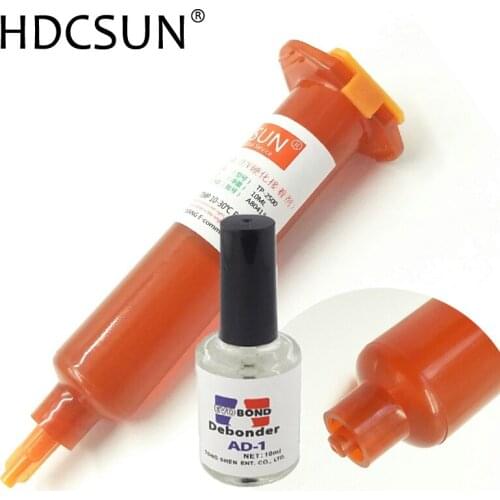 Drop shipping tp-2500 UVGlue LOCA net 10ml + uv remove Liquid Optical Clear Adhesive net 20g Fix For Cellphone screen Glass Lens