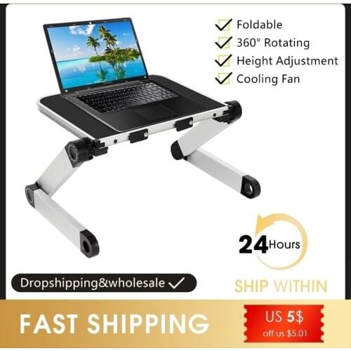 Adjustable Aluminum Alloy Laptop Bench Table Ventilated Portable TV Bed Laptop Tray PC Table Sofa Rack Work Office Desk Tool