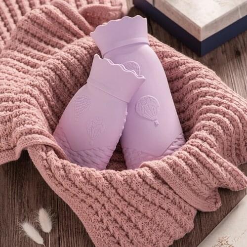 Silicone hot water bottle injection hot water bag for girls cute mini portable belly warmer, hot compress and hand warmer