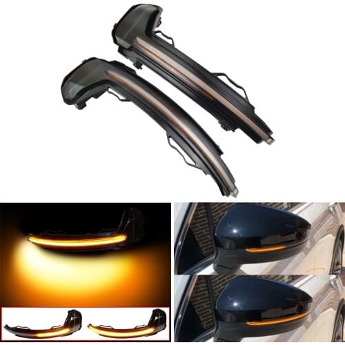 Side Mirror LED Dynamic Blinker Turn Signal Light Sequential For Volkswagen VW Tiguan MK2 2017 2018 Touareg MK3 2019