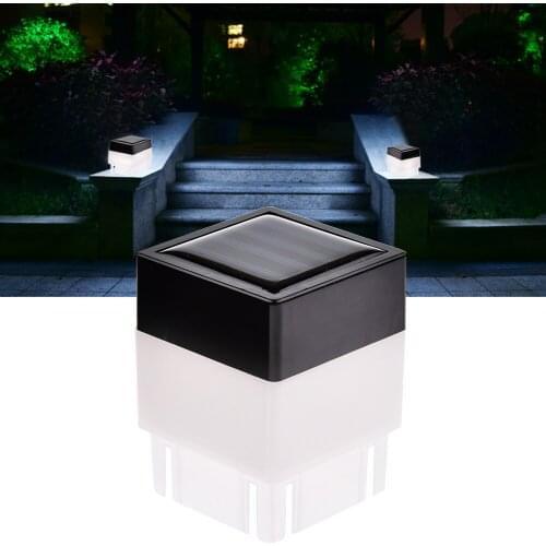 Solar Powered Fence Post LED Cap Light For Outdoor Garden Yard Pool Lamp Floodlights Waterproof Square Emergency White Security