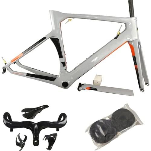 T1100 UD Glossy NJGO Concept Frame Carbon Road Bike Frames Bicycle Frameset + Handlebar + Saddle + Water Bottle Cages C64 V3Rs