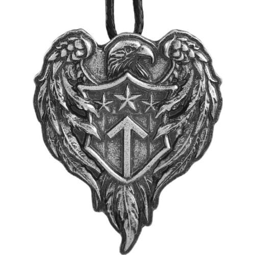 Vintage Nordic Mythology God Crow Guard Totem Pendant Viking Rune Ancient Letters Angel Wing Charm Necklace