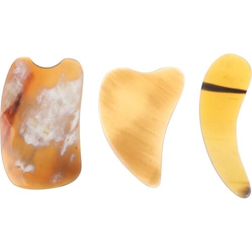 1pcs Guasha Scraping Massage Scraper Face Massager Acupuncture Gua Sha Board Acupoint Face Eye Care SPA Massage Tool Horn/Resin