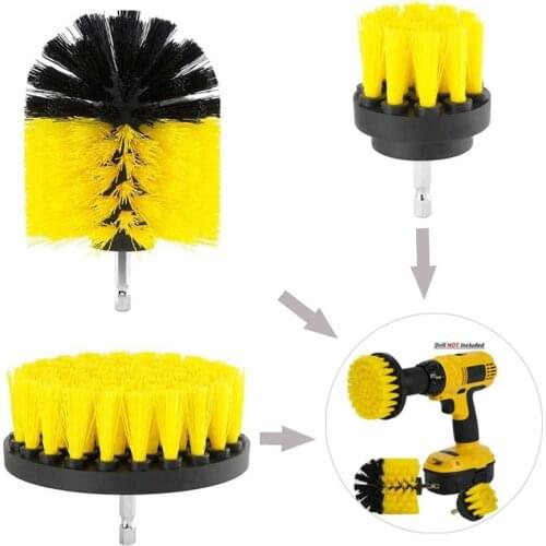 3pcs Power Scrubber Brush Set For Bathroom Drill Scrubber Brush For Cleaning Cordless Drill Attachment Kit Power Scrub Brush