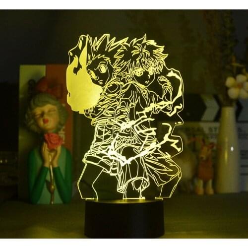 Bluetooth 3D Lamp Table Sensor Nightlight Gon and Killua Figure Light Home Hotel Decor Hunter X Hunter Birthday Gift Anime Fans