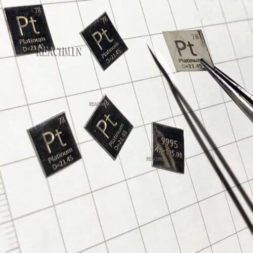 99.95% High Purity Platinum Metal Pt Carved Element Periodic Table Sheet 10*10*0.1 mm