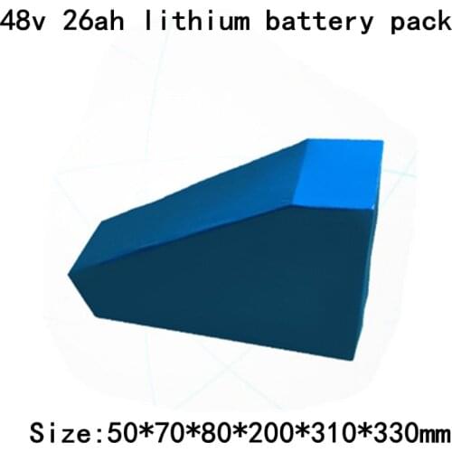 48V 1000W 1500W 2000W Battey 48V 25AH Electric Bicycle Battery 48V 26AH Lithium Battery Pack with 50A BMS + 5A Charge + Free Bag