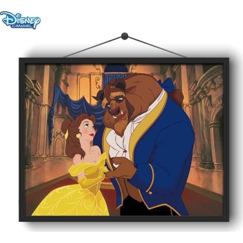 Disney 5D DIY Diamond Painting Beauty and The Beast Series Full Round Diamond Embroidery Exquisite Handmade Interior Decoration