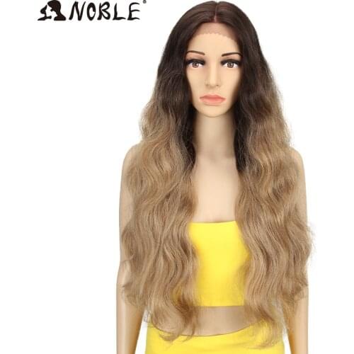 NOBLE Long Wavy Wigs for Black Women Synthetic Blonde Cosplay Wigs 30 Inch Heat Resistant African American Synthetic Wig