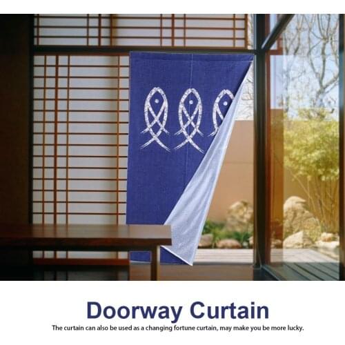 Fish Printed Decor Doorway Room Door Curtains Room Divider Blind Living Room Kitchen Decor Home Door Decorative Passage Backdrop