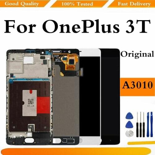 Original For Oneplus 3T A3010 LCD Display Touch Screen Digitizer Frame For Oneplus 3T Display Replace Part