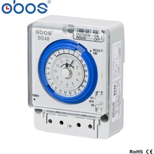 Power failure memory AC100-240V timer mechanical din rail time switch with 96 times off /on time set range 15 min