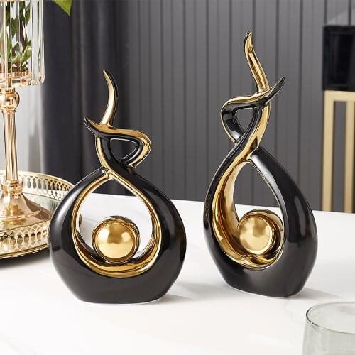 Art Luxury Ceramic Decoration Living Room Sculpture Decoration Modern European Style Abstract Christmas Decoration Sculpture