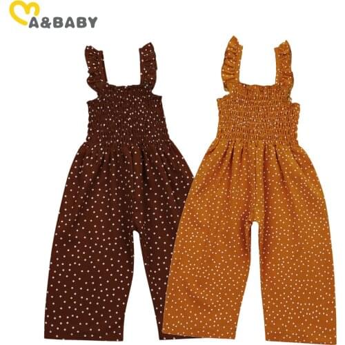 Ma&Baby 1-6Y Summer Toddler Kid Child Girl Flower Jumpsuit Sleeveless Ruffles Romper Playsuit Overalls Girls Clothing