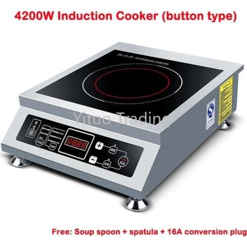 Commercial Household Single-head Push Button Induction Cooker 3500W-5000w High-power Electromagnetic Heating Frying Stove