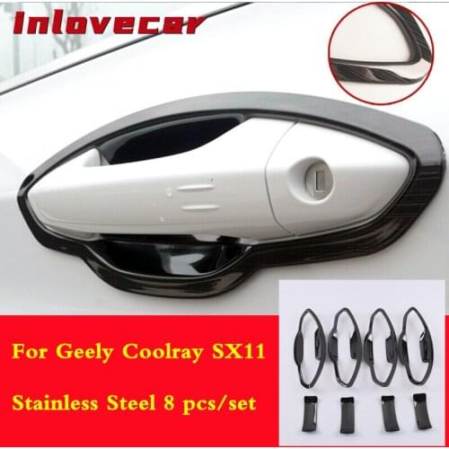 For Geely Coolray sx11 2018 stainless exterior door handle cover car door Bowl styling frame trim body decoration accessories