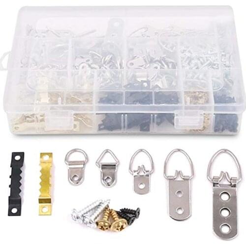 160 Pcs Heavy Duty Assorted Picture Hangers Kit with Screws, Picture Hangers Assortment Kit for Picture Hanging Solutions