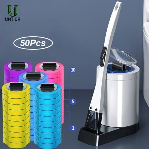 UNITOR Toilet Brush Without Dead Angle Cleaning Toilet Brush Disposable Household Long Handle Cleaner Tool Bathroom Accessories