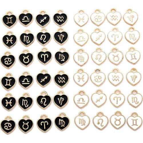 12 pcs/sets 14x12mm Alloy Spray Paint Heart Pendant Charms DIY Bracelet Necklace Earring Accessories Findings For Jewelry Making