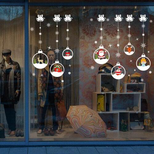 Christmas crystal ball DIY pendant Santa Elk window wall sticker glass door and window store decoration wall sticker