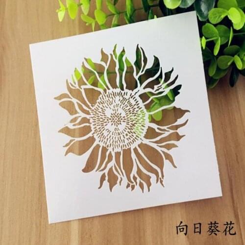 Stencil Painting Bullet Journal Accessories Sunflower Flower Template Wall Scrapbooking Photo Album Embossing Paper Cards White