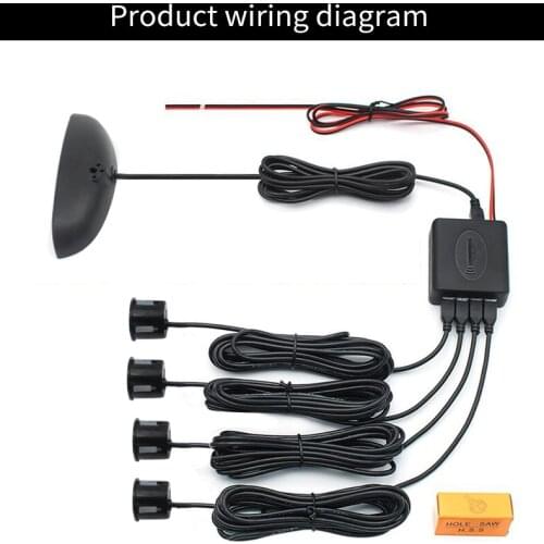 Driintel reverse radar front and rear 4 radars 0.86 inch universal precise detection buzzer real voice crescent screen