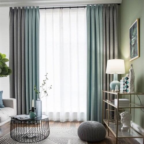 Thickened Physical Duty Light-Blocking Window Shades Polyester jia hou rong Commission Blackout Curtain Fabric Finished Curtain
