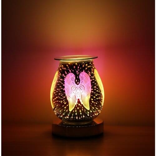 High Quality Electrical Incense 3D Fireworks Glass Fragrant Wax Melting Holder For Room Refresh Incense Bottle Burner