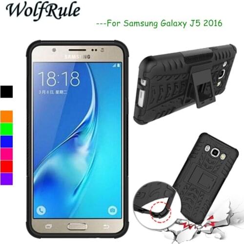 WolfRule For Cover Samsung Galaxy J5 2016 Case TPU+ PC Phone Holder Case For Samsung Galaxy J5 2016 J510 For Samsung j5 2016