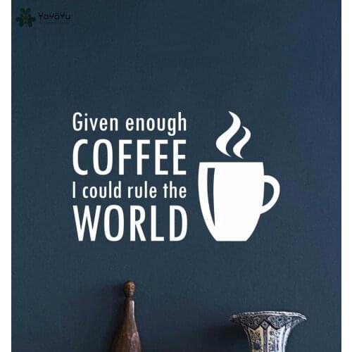 YOYOYU Wall Decal Kitchen Coffee Vinyl Wall Stickers Quote Removable Cafe Shop Window Logo Art Mural Door Wallpaper Decor CY2