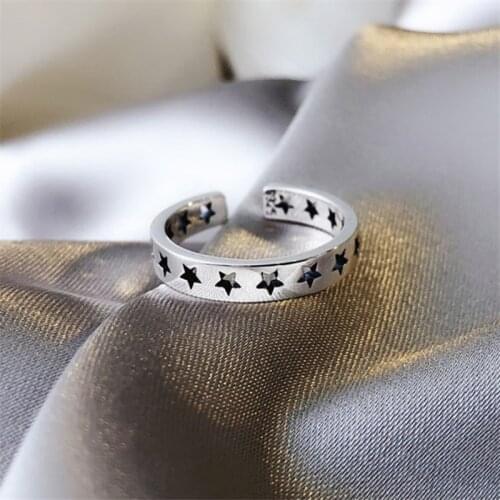 925 Sterling Silver Vintage Star Ring For Women High Quality Handmade Romantic Jewelry jz222