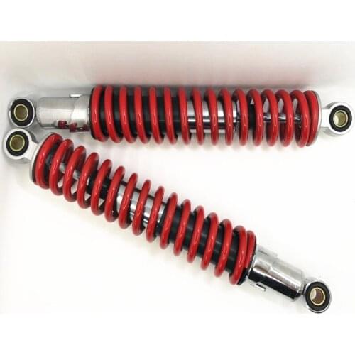 1pair 350mm EYE TO EYE BLACK CHROME MOTORCYCL Total Length 380mm REAR SHOCK ABSORBERS FOR Gokart ATV Dirt Bike Quad Scooter