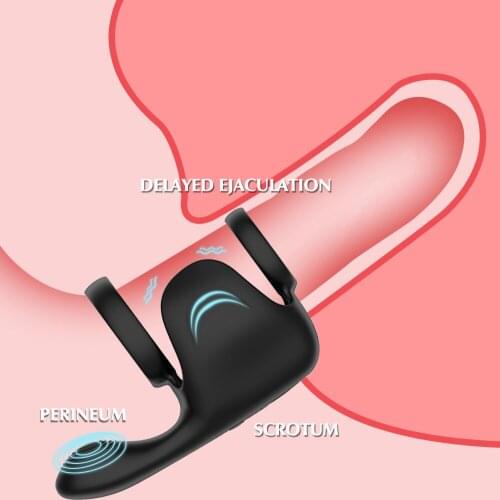 10 Frequency Vibration Male Masturbation Cup Sex Toy Scrotum Massage Stimulator Delayed Ejaculation Trainer Penis Ring Cock Ring