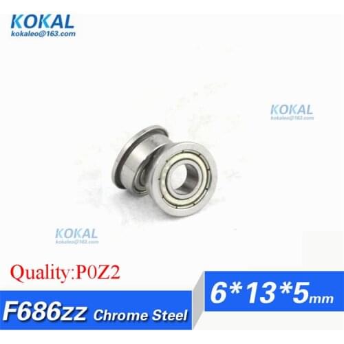 [CF686ZZ-P0]Free Shipping 10pcs chrome steel flange bushing colling blower ball bearing F686zz F686-zz F686 6*13*5mm