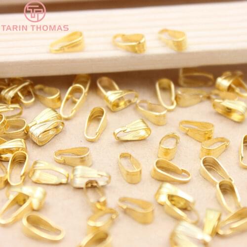 100PCS 9*4MM Gold Gold Color Plated Iron Pendant hook for Jewerly Making Findings Accessories