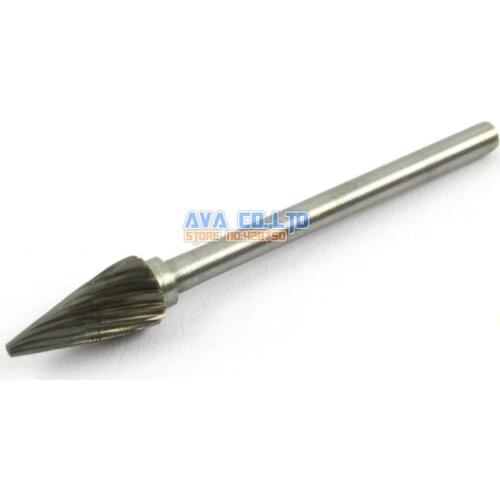 5 Pieces 6mm Tungsten Carbide Burr Rotary Cutter File 3mm Shank Single Cut (NO.2)