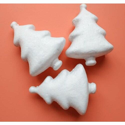 5Pcs/set 73MM Mini Tree White Christmas Tree Modelling Polystyrene Styrofoam Foam Ball DIY Christmas Decorations Kids Gift