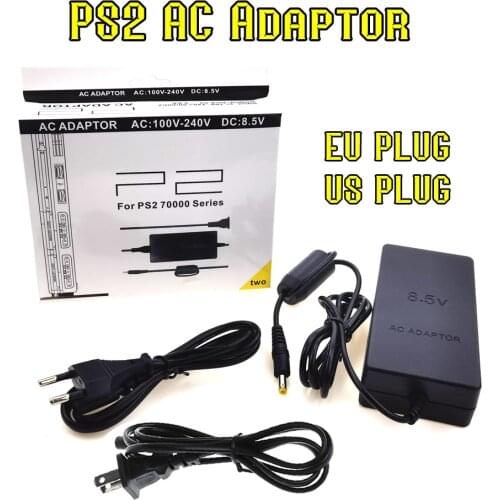 EU/US AC power adapter for Sony Playstation 2 PS2 Slim 70000 AC 100~240V 50 / 60Hz 80cm cable black