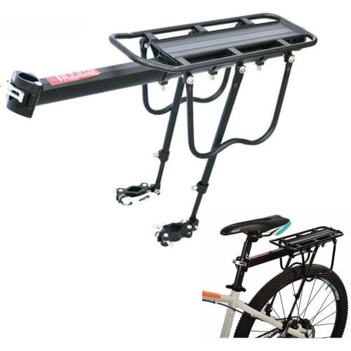 Bicycle Luggage Carrier Rear Cargo Rack Stand 35-13.5'' Bike Trunk 50KG Load Fit 4.0 ‘’ Fat Bike Tire