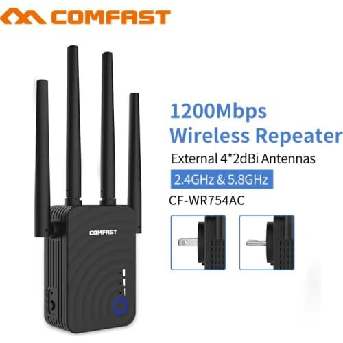 Comfast 1200Mbps Wireless Wifi extender Wifi Repeater/Router Dual Band 2.4&5.8Ghz 4 Wi fi Antenna long Range Signal Amplifier