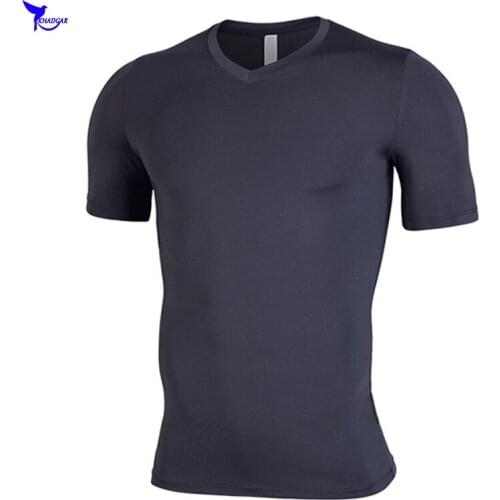 Short Sleeve Quick Dry Compression Mens T-Shirts Running Shirt Fitness Tight Soccer Tshirt Gym Bodybuilding Training Sportswear