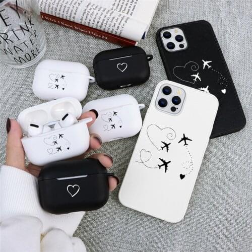 Case for iPhone 11 Pro X Xr Xs Max for Airpods Pro 3 Love Heart Phone Cover for iPhone 7 Plus 8 6S 6 5 5S SE2 12 Pro Max Mini