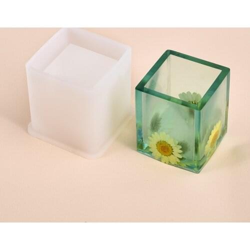 Pen Holder Silicone Resin Mold Casting Molds Square Round Brush Pot Storage Epoxy UV Mold DIY Jewelry Making Jewelry Tools