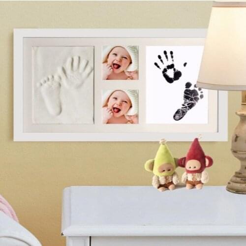 Baby Photo Frame Baby Molds Handprint Footprint 3D DIY Soft Clay Inkpad Ink Pads Kits for Newborn Pet Dog Paw Prints Souvenir