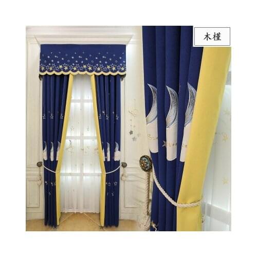 European luxury royal villa gold embroidered blackout Curtains for Living Room Classic high quality Curtain for Bedroom