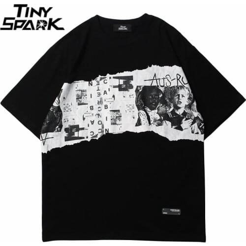 2021 Men Hip Hop Streetwear Tshirt Graphic Printed T-Shirt Spring Summer Harajuku Cotton Loose Short Sleeve Tops Tees Black