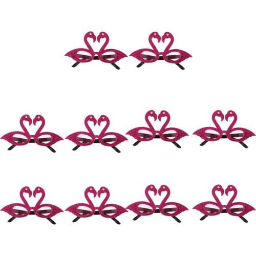 Hawaiian Tropical Flamingo Designed Sunglasses Party Glasses Photo Props Pack of 10
