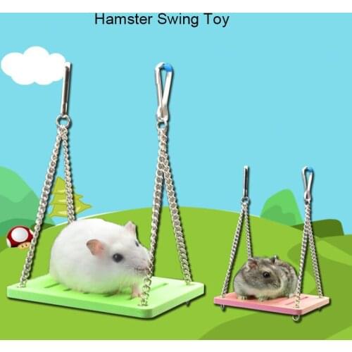 1Pcs Hamster Swing Toy Hamster Toys Hanging Gadget Wooden Cage Accessories Supplies Amuse Mouse Natural Wood Toy for Small Pets