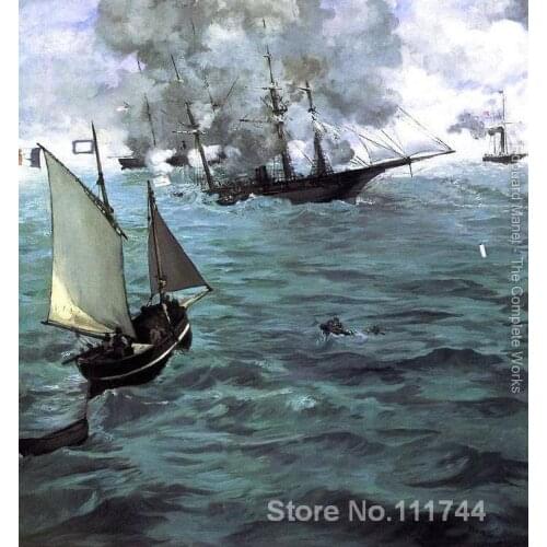 Impressionist art Battle of the Kearsarge and the Alabama Edouard Manet paintings handmade High quality